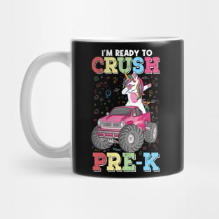 1st day of PreK Dabbing unicorn Monster Truck Back to School Mug